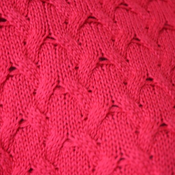 Vintage Studio Works Red Knit Sweater Beautiful Textured Cable Knit Large - Picture 10 of 14